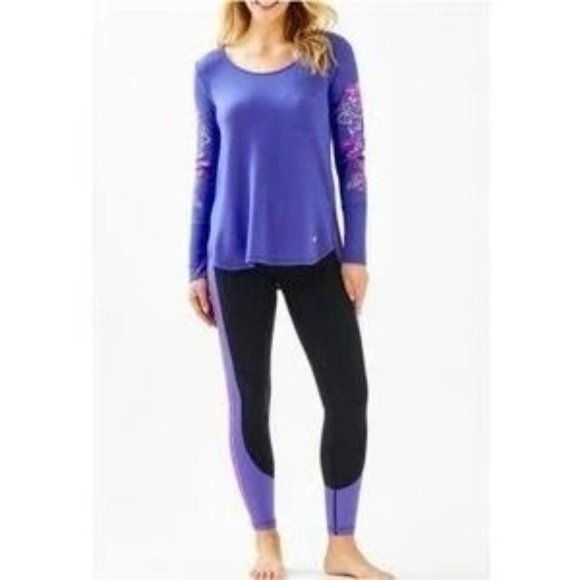 Lilly Pulitzer, Luxletic High Rise Leggings, Black with Logo Stripe, Sz XS, NWOT - Picture 3 of 13